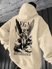 Men's Autumn And Winter Casual Fashion Loose Hooded Sweatshirt Angel Letter Print Warm Long Sleeved Pullover_viptrois.com