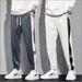 Men's Clothing Men's Corduroy Casual Pants Color Blocking Loose Fit Jogger Leg Style Trendy Elastic Waist For Spring Autumn_viptrois.com