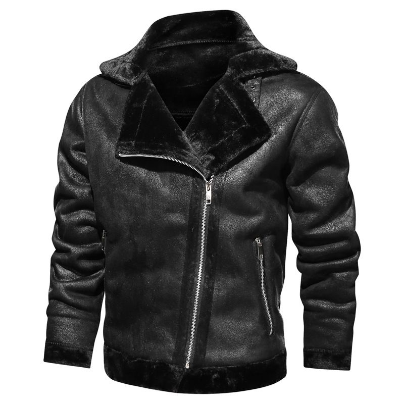Men's Clothing Lambskin Suede Suede Jacket Locomotive Plus Velvet _viptrois.com