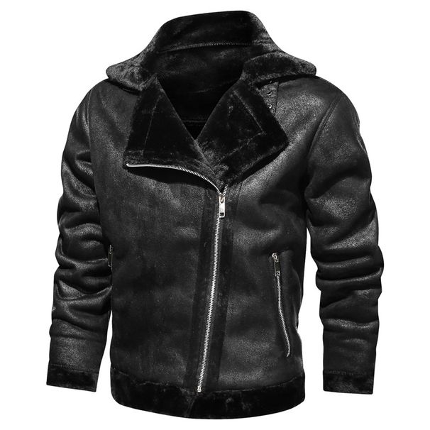 Men's Clothing Lambskin Suede Suede Jacket Locomotive Plus Velvet _viptrois.com