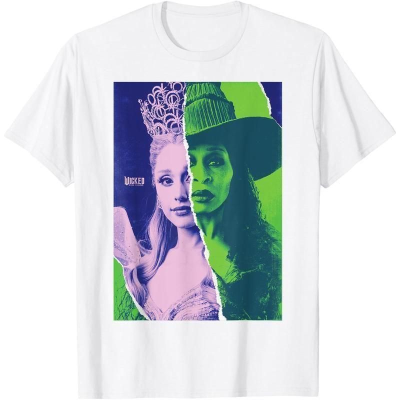 Camiseta Retrato Dividido Glinda Elphaba De Wicked: For Good, Ropa Casual, Prenda Superior Para Hombres, Jeans,_viptrois.com