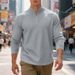 Men's Casual Stand Collar Half-Zip Sweatshirt With Jacquard Design - Lightweight Loose Fit Pullover For Autumn Winter_viptrois.com