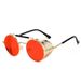 New Metal Frame Classic Steampunk Sunglasses, Round Fashionable And Personalized Flip Over Sunglasses_viptrois.com