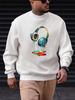 Men's Loose Casual Fashionable Color Headphone Pattern Printed Round Neck Long Sleeved Sweatshirt For Autumn And Winter_viptrois.com