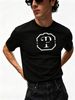 3 Pack Men's Oversized T-Shirts, 100% Cotton Crew Neck Casual Tees, Relaxed Fit Minimal Framed Monogram Print Design, Black White Grey_viptrois.com