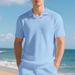 Men's Summer Shirt American Style Loose Casual Burke Collar Short Sleeve Breathable Cotton Blend In White Black Blue_viptrois.com