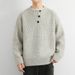 Monochrome Man- Autumn Winter New Knitted Sweater Men's Henley Collar High-End Coat British Business Warm Foreign Trade Wholesale_viptrois.com