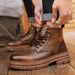 2025 New Trendy Martin Autumn High-top Leather Shoes American Work Fashion Men's Short Boots_viptrois.com