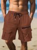 Men's Sports Shorts, Metallic Luster Shorts, Multi-pocket Work Shorts, Running And Cycling Shorts_viptrois.com