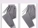 Men's Plus Size Velvet Sweatpants - Loose Fit Straight Leg Casual Pants, High Elastic Comfort, 4 Colors (Black, Gray, Blue, Light Gray)_viptrois.com