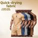 Men's Summer Casual Suit Two Piece Set Quick Drying Raglan Sleeve Sports Suit_viptrois.com