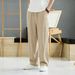 Men's Clothing Linen Pants Summer Thin Cotton And Linen Pants Summer Casual Straight Loose Trousers_viptrois.com