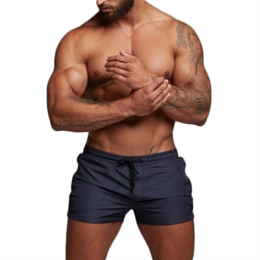 "Waterproof Men's Beach Shorts - Quick-Dry Anti-Odor Swim Trunks With Drawstring (White/Black/Army Green/Mint) - M-3XL"_viptrois.com