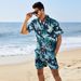 Men's Clothing Printed Beach Suit Men's Handsome Trendy Short Sleeved Shirt Shorts Large Size Floral Shirt Men's Two Piece_viptrois.com