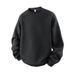 Men's Heavyweight Air Cotton Crewneck Sweatshirt - Drop Shoulder Long Sleeve T-shirt, Casual Relaxed Fit, Soft & Breathable, Multiple Colors_viptrois.com