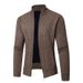 Loom Cross-Border Autumn Winter Men's Fleece-Lined Thickened Cardigan Knitwear European And American Fashion Stand_viptrois.com