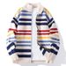 Men's Knit Cardigan – Autumn Stand Collar Sweater (Trendy Open-Front Coat, Soft Acrylic Blend, Relaxed Fit, Vintage-Inspired Layering Piece)_viptrois.com