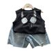 Kid's Clothing Boys cartoon headphones print sleeveless T-shirt pure cotton baby casual handsome little boy street vest_viptrois.com