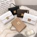 Women's New Wave-Textured Square Bag - Polka Dot Print & Quilted Lock Flap Crossbody Purse_viptrois.com