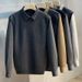 Autumn Winter British Style Patchwork Shirt Collar Two-Piece Knitted Men's Slim Fit Casual Sweater Retro Korean_viptrois.com