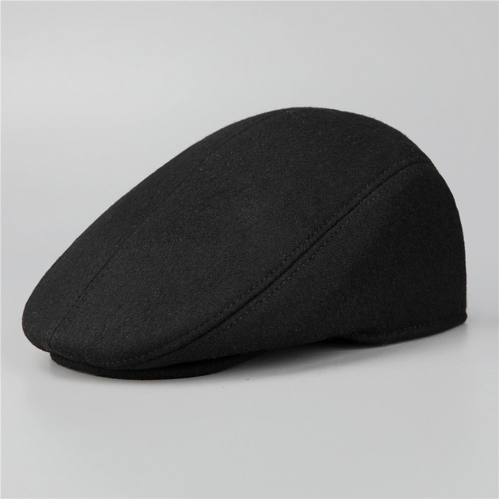 Autumn and Winter Men's Duck Tongue Thickened Ear Protection Elderly Middle aged Grandpa Dad Cotton Old Man Forward Hat_viptrois.com