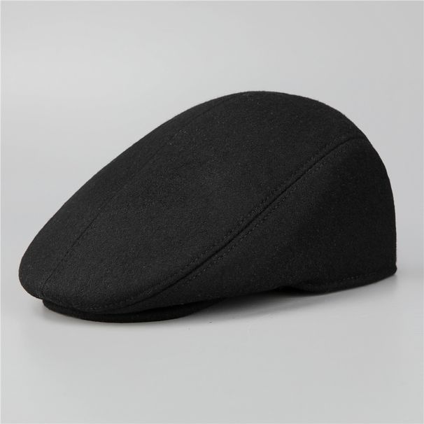 Autumn and Winter Men's Duck Tongue Thickened Ear Protection Elderly Middle aged Grandpa Dad Cotton Old Man Forward Hat_viptrois.com