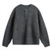 Monochrome Man- Vintage Old Money Henry Collar Polo Knit Autumn Winter Thickened Warm Sweater Lazy Style Pullover Cardigan Q_viptrois.com