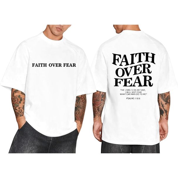 Fe Cristiana Sobre El Miedo Para Hombres, Camisetas Religiosas Jesús, Camiseta Oversize, Casete Música, Mamá De Fútbol,_viptrois.com