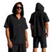 Men's Clothing Linen Hooded Shirt Shorts Set - Loose Fit Summer Beachwear Casual Short Sleeve Outfit_viptrois.com