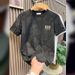 Summer Three-dimensional Letter Men 2025 New Round Neck Slim Fit Minimalist Half Base Shirt For Youth Versatile Short_viptrois.com