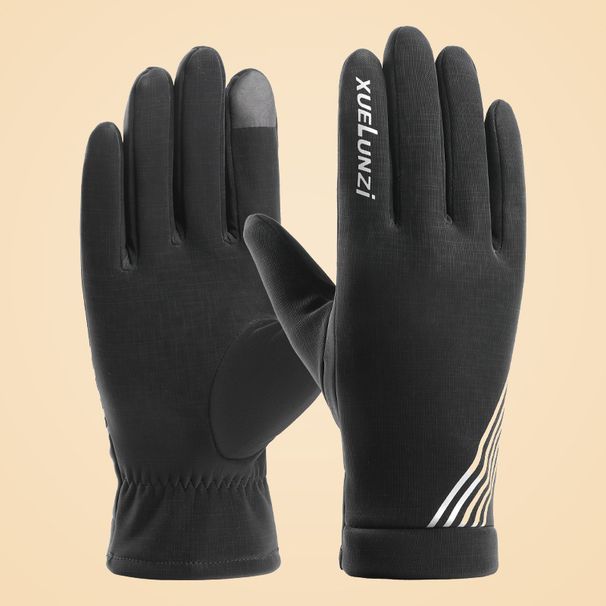Autumn and winter men's warm fleece gloves autumn and winter outdoor cycling motorcycle windproof and rainproof thickened driving to keep warm_viptrois.com