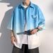 Men's Ombre Short Sleeve Shirt - Summer Casual Workwear Shirt With Ice Silk Feel (M-3XL, Quick-Dry Polyester Blend, Relaxed Fit)_viptrois.com