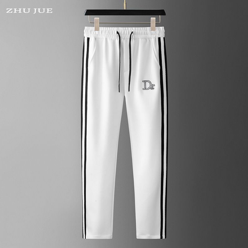 Men's Clothing Men's High End Embroidered Casual Pants Men's Trendy Straight Slim Spring and Autumn New Men's Sports Pants_viptrois.com