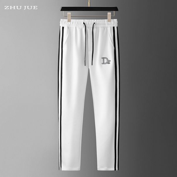 Men's Clothing Men's High End Embroidered Casual Pants Men's Trendy Straight Slim Spring and Autumn New Men's Sports Pants_viptrois.com