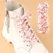 White shoes laces lazy versatile sports casual flat shoes boys and girls children's canvas shoes rope print leopard laces_viptrois.com