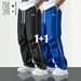 Men's Striped Straight Leg Casual Pants Breathable Quick Drying Wear Resistant Drawstring Commuter Pants Cross Border Trade_viptrois.com
