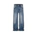 men's and women's washed distressed trousers high street same style for men and women with white texture design multi-size trendy jeans_viptrois.com