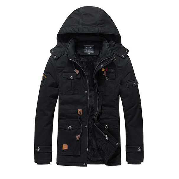 Winter New Men's Fleece Thickened Jacket Medium And Long Hooded Jacket_viptrois.com