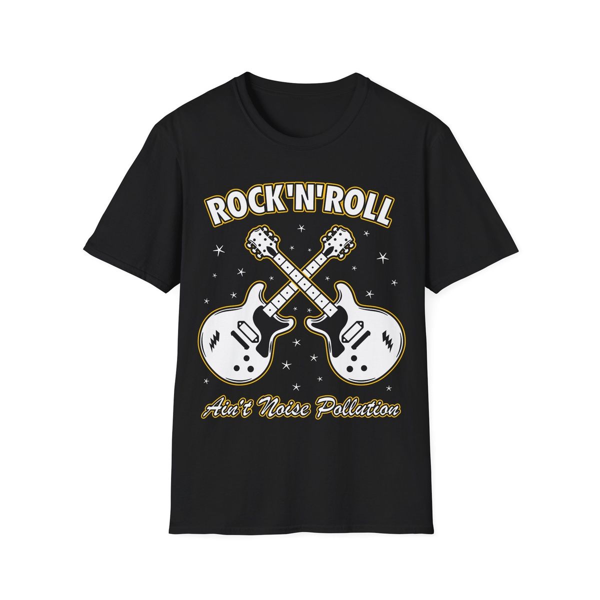 Rock'N'Roll Ain't Noise Pollution Guitar T-Shirt Mens Womens Tees Top, Classic Rock Music Tee_viptrois.com