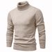 Men's High-Neck Knit Sweater - Stretch Viscose Slim Fit Pullover For Urban Autumn Wardrobe_viptrois.com