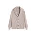 Foreign Trade Retro British Style Men's Solid Color Turn-Down Collar V-Neck Long Sleeve Knitted Sweater Jacket_viptrois.com