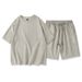 Men's Clothing Special Short Sleeved Suits For Men In Summer, Casual And Handsome, A Set Of Matching Youth Sports Men's Wear Two Piece Suits_viptrois.com