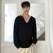 Autumn And Winter New U-shaped Collar Long Sleeved Knitted Sweater For Men, Slim Fit And Casual_viptrois.com