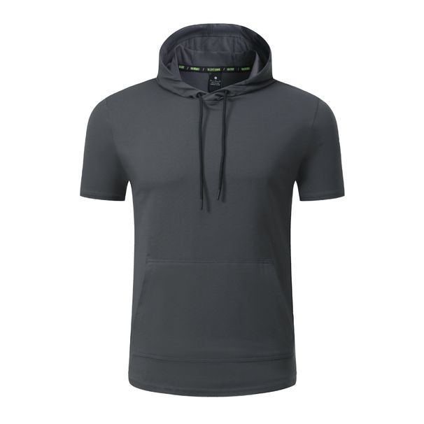 Men's Clothing Sports Hooded Running T Shirt Outdoor Moisture Absorption Quick Drying Fitness Short Sleeved Training Fitness Clothes For Men_viptrois.com
