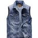 Men's Clothing Autumn Denim Vest Men Retro Trend Jacket Large Size Middle Aged Waistcoat Cotton Multi Pocket Vest Men_viptrois.com