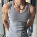 Men's Clothing Solid Color Threaded Vest For Men, White Base T Shirt, Sleeveless Waistcoat, Tight Fitting And Versatile Fitness Vest_viptrois.com