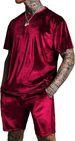 Men's Clothing Solid Color Sportswear Set Breathable Running Basketball Short Sleeve T-Shirt & Shorts - Lightweight Polyester Comfort Fit For Gym _viptrois.com