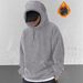 Men's Half-Zip Hooded Sweatshirt - Lightweight Long Sleeve Pullover For Casual & Streetwear, Breathable Polyester Blend_viptrois.com