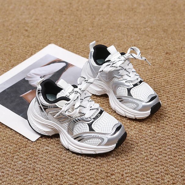 Boys' Shoes Spring And Autumn 2025 Spring New Breathable Sports Shoes Children's Dad Shoes Casual Non Slip Running Shoes Trend_viptrois.com