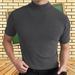Solid Color Cotton Short Sleeve Top 2023 Spring And Autumn High Collar T-Shirt Men's Base Shirt Cross-Border Hot Sale_viptrois.com